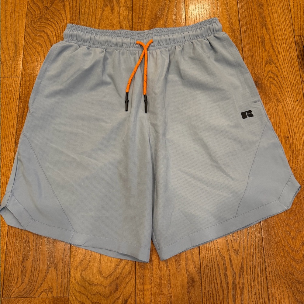 Russell Athletic Light blueish grey Shorts with Orange Drawstring